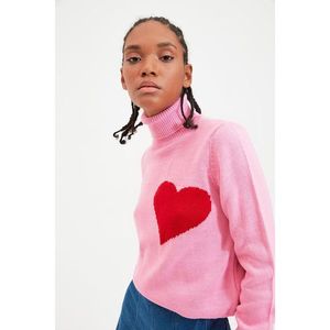 Trendyol Pink Turtleneck Knitwear Sweater vyobraziť