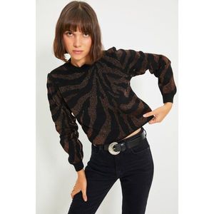 Trendyol Black Jacquard Crew Neck Knitwear Sweater vyobraziť