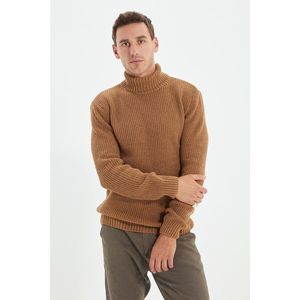 Trendyol Camel Men Turtleneck Regular Fit Knitwear Sweater vyobraziť