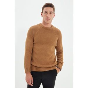 Trendyol Camel Men's Crew Neck Slim Fit Knitwear Sweater vyobraziť