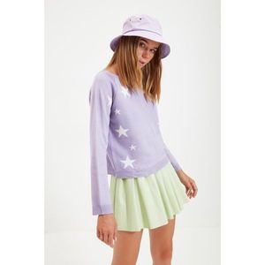 Trendyol Lilac Star Patterned Knitwear Sweater vyobraziť
