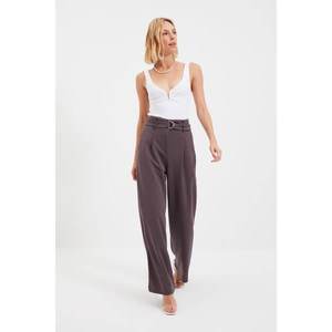 Trendyol Anthracite Wide Leg Knitted Trousers vyobraziť
