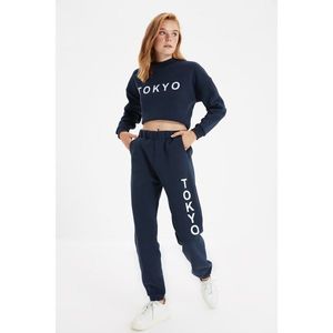 Trendyol Navy Blue Raised Printed Knitted Sweatpants vyobraziť