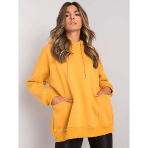 Mustard cotton hoodie vyobraziť