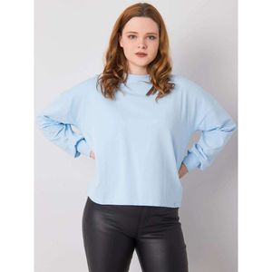Light blue plain plus size sweatshirt vyobraziť