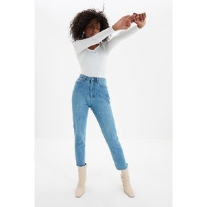 Trendyol Blue Stone Detailed High Waist Mom Jeans vyobraziť