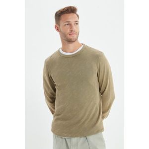 Trendyol Mink Men's Slim Fit Crew Neck Washed Sweater vyobraziť