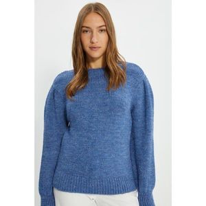 Trendyol Blue Shoulder Detailed Knitwear Sweater vyobraziť
