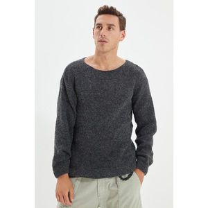 Trendyol Anthracite Men's Oversize Wide Collar Knitwear Sweater vyobraziť