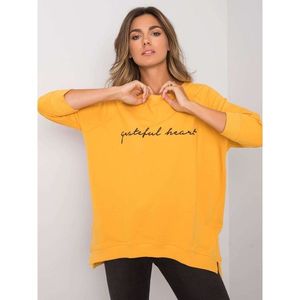 RUE PARIS Dark yellow cotton sweatshirt vyobraziť
