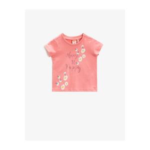 Koton Baby Girl Pink Girl Pink Printed Short Sleeve Cotton T-shirt vyobraziť