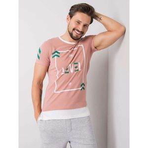 Dusty pink men's t-shirt with a print vyobraziť