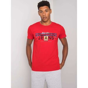 Men's red cotton t-shirt vyobraziť