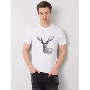 LIWALI White men's t-shirt with a contrasting print vyobraziť