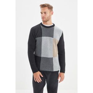 Trendyol Black Men's Crew Neck Slim Fit Knitwear Sweater vyobraziť