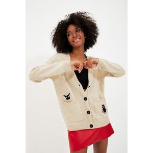 Trendyol Stone Pocket Detailed Jacquard Knitwear Cardigan vyobraziť