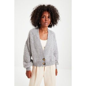 Trendyol Gray Knitted Detailed Knitwear Cardigan vyobraziť