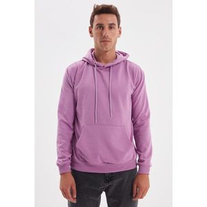Trendyol Lilac Men's Hoodie Kangaroo Pocket Long Sleeve Sweatshirt vyobraziť