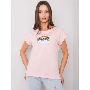 Light pink cotton women's t-shirt vyobraziť