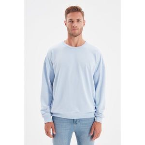 Trendyol Blue Men's Oversize Fit Sweatshirt vyobraziť