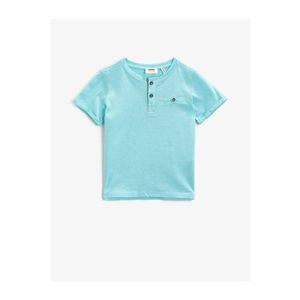 Koton Boy Blue Printed Short Sleeve Crew Neck Cotton T-Shirt with Pocket vyobraziť