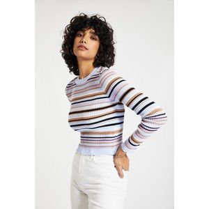 Trendyol Blue Color Block Crop Knitwear Sweater vyobraziť