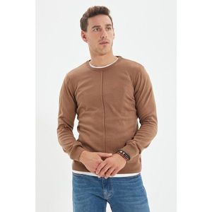 Trendyol Light Brown Men's Slim Fit Crew Neck Sweater vyobraziť