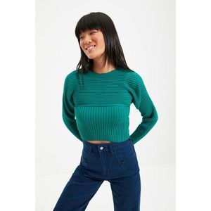 Trendyol Green Crop Knitwear Blouse Sweater Suit vyobraziť