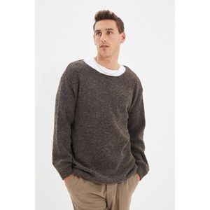 Trendyol Mink Men's Oversize Wide Collar Knitwear Sweater vyobraziť