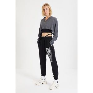 Trendyol Black Printed Knitted Sweatpants vyobraziť