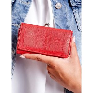 Women's red wallet with a compartment for earwires vyobraziť