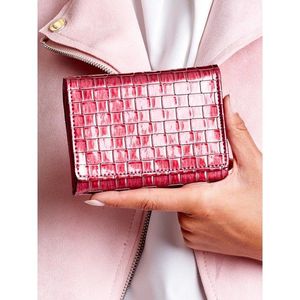 Women's dark pink wallet with a geometric pattern vyobraziť