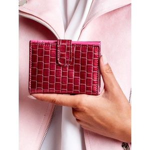Dark pink women's wallet with geometric patterns vyobraziť