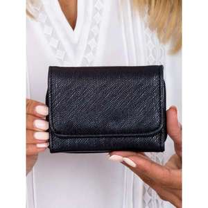 Women's black wallet with a zipped pocket vyobraziť