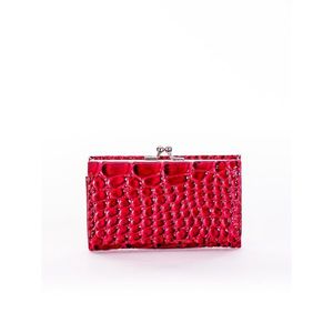 Red lacquered women's wallet with an embossed pattern vyobraziť