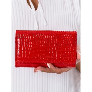 Embossed women's red eco-leather wallet vyobraziť