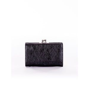Black eco-leather wallet with earwires vyobraziť