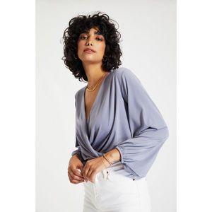 Trendyol Gray Double Breasted Knitted Blouse vyobraziť