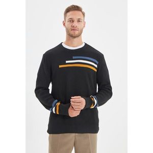 Trendyol Black Men's Crew Neck Regular Fit Knitwear Sweater vyobraziť