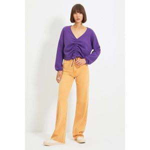Trendyol Purple Pleated Knitted Blouse vyobraziť