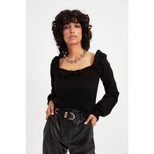 Trendyol Black Collar Detailed Knitwear Sweater vyobraziť