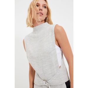Trendyol Gray Belt Detailed Knitwear Sweater vyobraziť