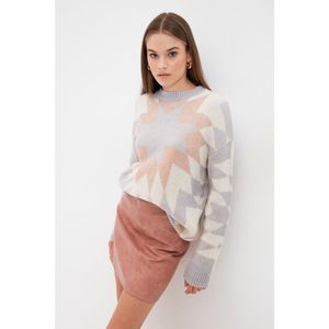 Trendyol Gray Jacquard Knitwear Sweater vyobraziť