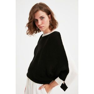 Trendyol Black Color Block Knitwear Sweater vyobraziť