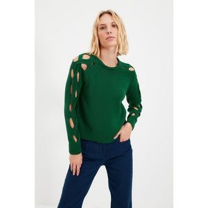 Trendyol Emerald Green Sleeve Detailed Knitwear Sweater vyobraziť