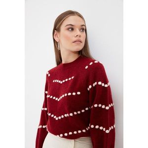 Trendyol Claret Red Knitted Detailed Knitwear Sweater vyobraziť