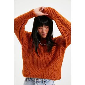 Trendyol Orange Openwork Knitwear Sweater vyobraziť