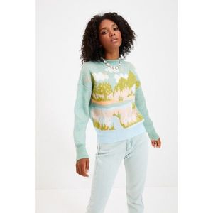 Trendyol Multicolor Jacquard Knitwear Sweater vyobraziť