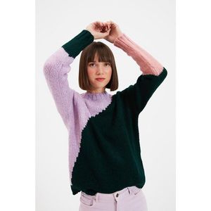 Trendyol Emerald Color Block Knitwear Sweater vyobraziť