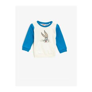 Koton Baby Boy Ecru Cotton Bugs Bunny Licensed Printed Crew Neck Sweatshirt vyobraziť